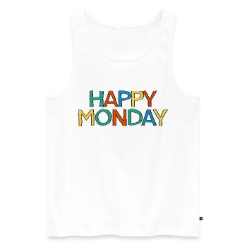 Montag - Männer Premium Bio Tank Top - Weiß - Vorne - AI Model Male 178 light (178cm)