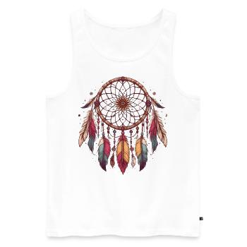 Dreamcatcher Plumes Bijoux Spirituels Indiens - Débardeur bio Premium Homme - blanc - Devant - Michal (187cm)