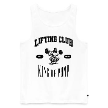 Lifting Club Jesus PRAY FOR PUMP - Men's Premium Organic Tank Top - white - Front - Michal (187cm)