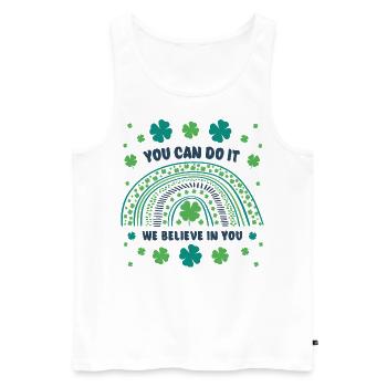 You can do it! We believe in you! Lucky charm - Men's Premium Organic Tank Top - white - Front - Michal (187cm)