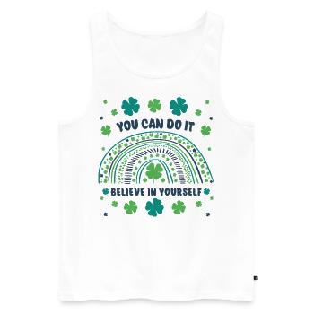 You can do it! Believe in yourself! - Männer Premium Bio Tank Top - Weiß - Vorne - AI Model Male 178 light (178cm)