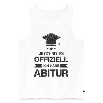 Abitur Abi Abschluss Prüfung bestanden Geschenk - Männer Premium Bio Tank Top - Weiß - Vorne - Michal (187cm)
