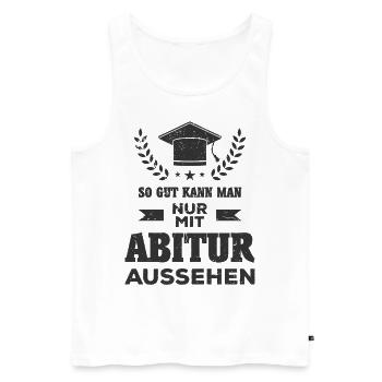Abitur Abi Prüfung geschafft Abschluss Geschenk - Männer Premium Bio Tank Top - Weiß - Vorne - Michal (187cm)