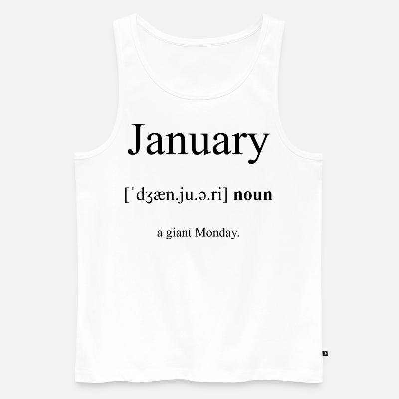 January (Januar) Definition Dictionary - Männer Premium Bio Tank Top - Weiß