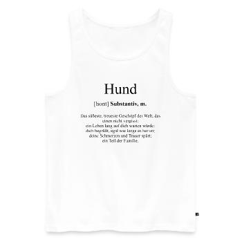 Hund Definition Dictionary - Männer Premium Bio Tank Top - Weiß - Vorne - Michal (187cm)