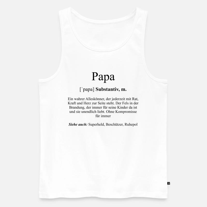 Papa Definition Dictionary - Männer Premium Bio Tank Top - Weiß