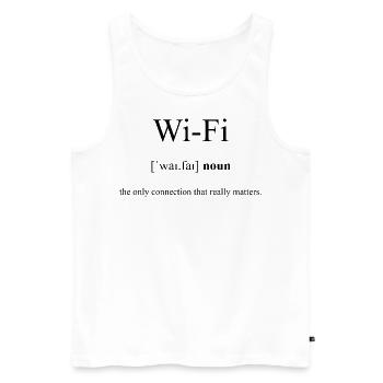Wi-Fi | Wlan Definition Dictionary - Männer Premium Bio Tank Top - Weiß - Vorne - Michal (187cm)