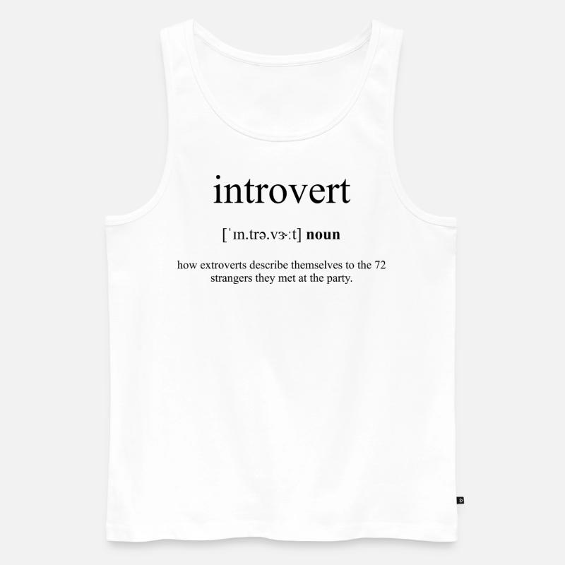 Introvert Definition Dictionary - Männer Premium Bio Tank Top - Weiß
