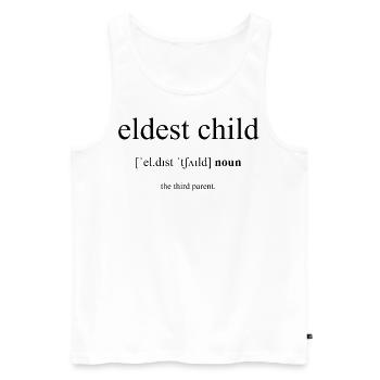 Eldest Child | Ältestes Kind Definition Dictionary - Männer Premium Bio Tank Top - Weiß - Vorne - Michal (187cm)
