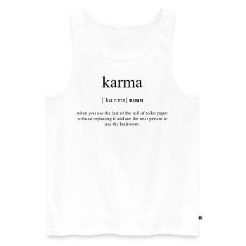 Karma Definition Dictionary - Männer Premium Bio Tank Top - Weiß - Vorne - Michal (187cm)
