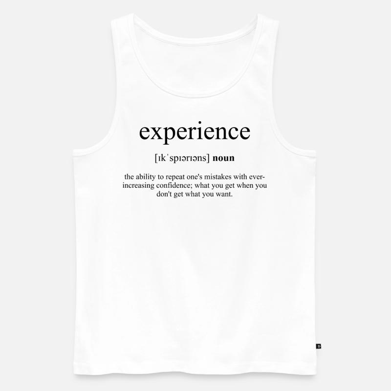 Experience | Erfahrung Definition Dictionary - Männer Premium Bio Tank Top - Weiß