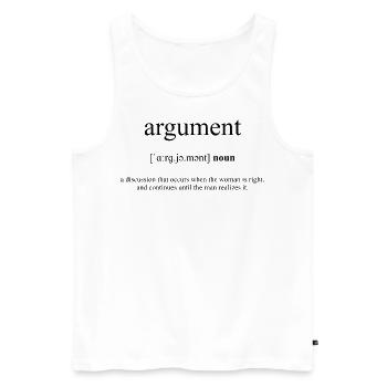 Argument Definition Dictionary - Männer Premium Bio Tank Top - Weiß - Vorne - AI Model Male 178 light (178cm)