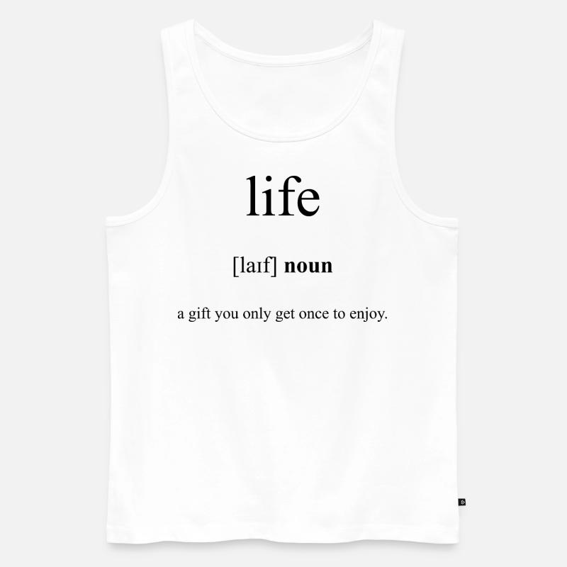 Life | Leben Definition Dictionary - Männer Premium Bio Tank Top - Weiß