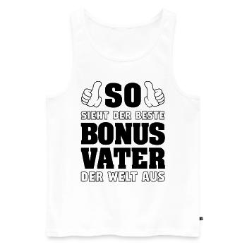 Bonus Vater Vatertag Stiefvater Stiefpapa Geschenk - Männer Premium Bio Tank Top - Weiß - Vorne - Michal (187cm)