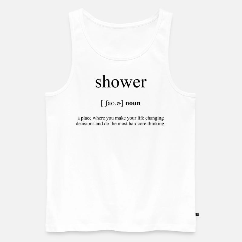 Shower | Dusche Definition Dictionary - Männer Premium Bio Tank Top - Weiß