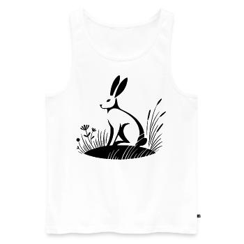 Hase - Männer Premium Bio Tank Top - Weiß - Vorne - Michal (187cm)
