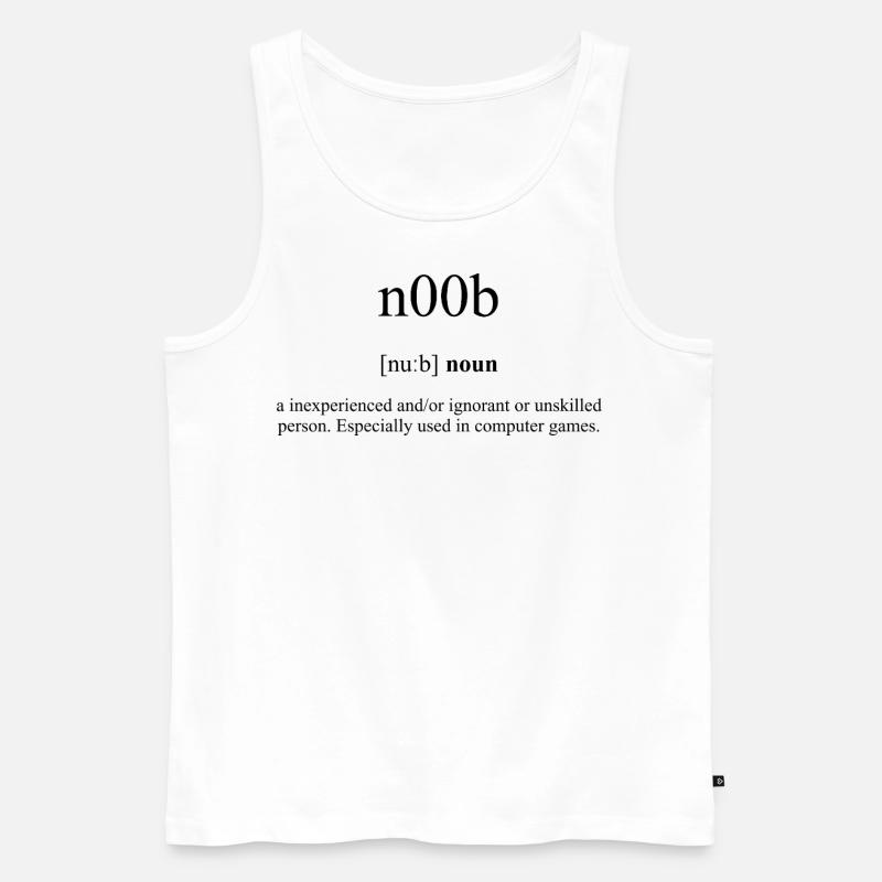 N00b | Noob Definition Dictionary - Männer Premium Bio Tank Top - Weiß