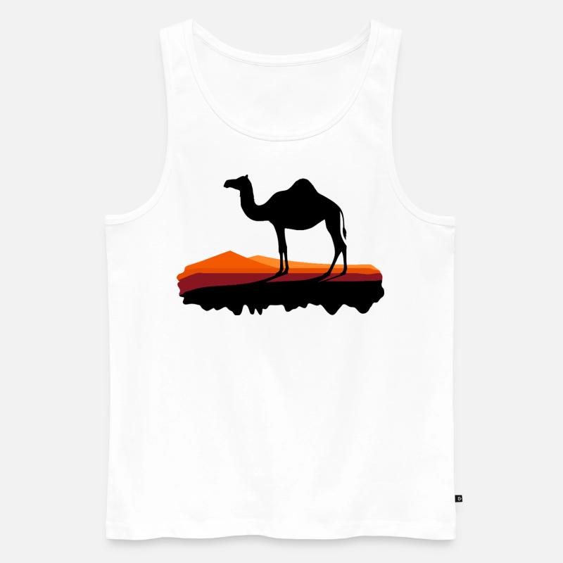 Dromedar im Abendlicht - Männer Premium Bio Tank Top - Weiß