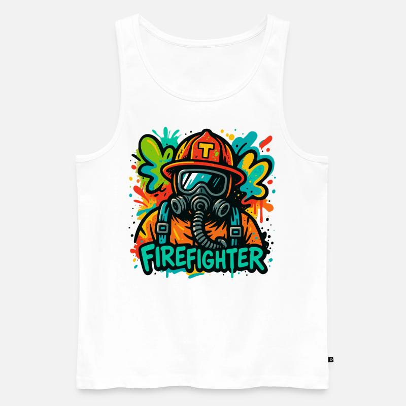 Code Red - Streetstyle Fire Unit - Männer Premium Bio Tank Top - Weiß