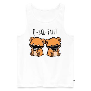 Ü-Bär-Fall! Niedlicher Räuber Bären Überfall! - Männer Premium Bio Tank Top - Weiß - Vorne - Michal (187cm)