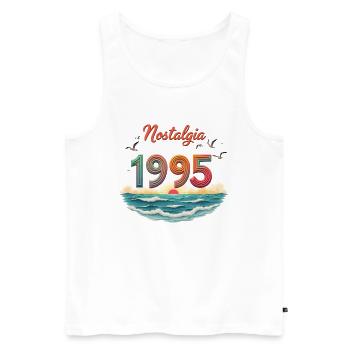 Nostalgie 1995 – Design rétro coucher de soleil - Débardeur bio Premium Homme - blanc - Devant - Michal (187cm)