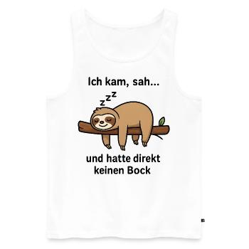 Faultier Geschenk Sloth Büro Arbeitskollege - Männer Premium Bio Tank Top - Weiß - Vorne - AI Model Male 178 light (178cm)