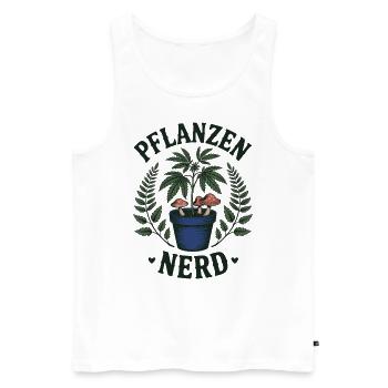 Pflanzen Nerd – Cannabis - Männer Premium Bio Tank Top - Weiß - Vorne - AI Model Male 178 light (178cm)