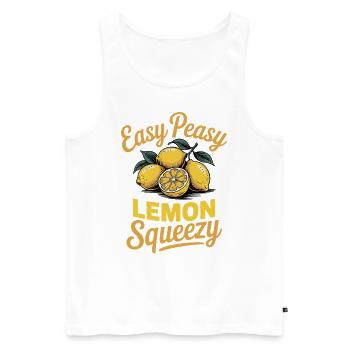 Easy Peasy Lemon Squeezy – Thème d’été frais - Débardeur bio Premium Homme - blanc - Devant - Michal (187cm)