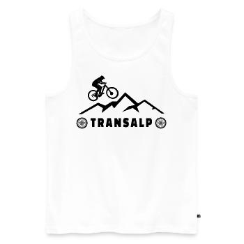 Transalp mit Fahrrad - Alpenüberquerung MTB Bike - Männer Premium Bio Tank Top - Weiß - Vorne - Michal (187cm)