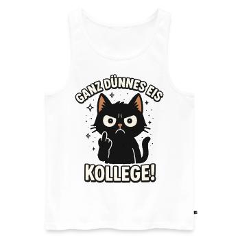 Glace très mince collègue majeur chat - Débardeur bio Premium Homme - blanc - Devant - Michal (187cm)
