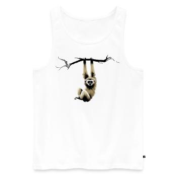 Gibbon - Männer Premium Bio Tank Top - Weiß - Vorne - AI Model Male 178 light (178cm)