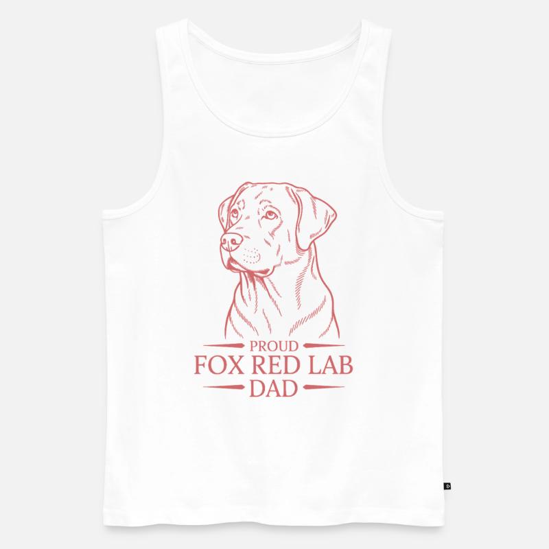 Proud Fox Red Lab Dad - Männer Premium Bio Tank Top - Weiß
