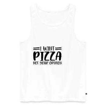 Je veux de la pizza, pas votre opinion 4 - Débardeur bio Premium Homme - blanc - Devant - Michal (187cm)