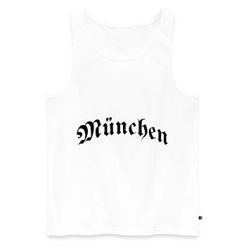 München Typografie Fraktur - Männer Premium Bio Tank Top - Weiß - Vorne - Michal (187cm)