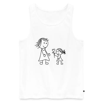 Maman MamanMa mère Fleur Fille Enfant Merci - Débardeur bio Premium Homme - blanc - Devant - Michal (187cm)
