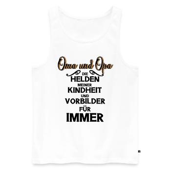 Oma Opa Kindheit Vorbilder Helden - Männer Premium Bio Tank Top - Weiß - Vorne - Michal (187cm)