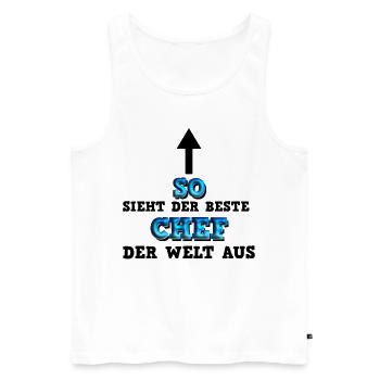 So sieht der beste Chef aus Geschäftsführer - Männer Premium Bio Tank Top - Weiß - Vorne - AI Model Male 178 light (178cm)