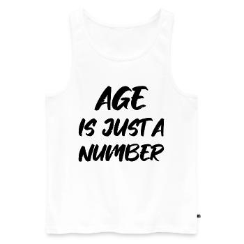 age is just a number - Männer Premium Bio Tank Top - Weiß - Vorne - AI Model Male 178 light (178cm)