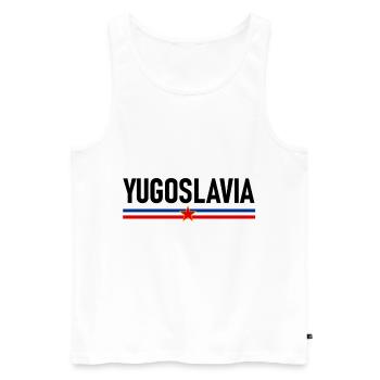 Yugoslavia Albania Albanians - Men's Premium Organic Tank Top - white - Front - AI Model Male 178 light (178cm)