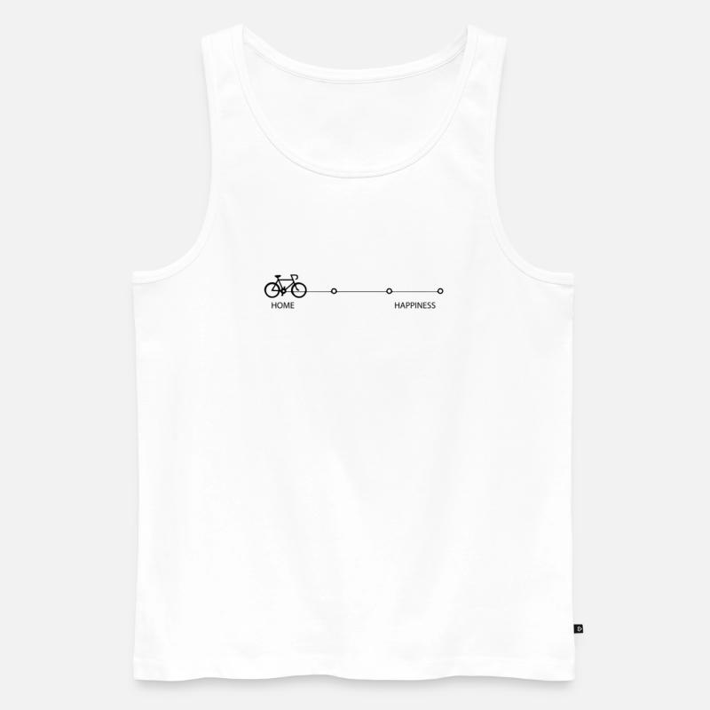 Radeln Sie zum Glück - Männer Premium Bio Tank Top - Weiß