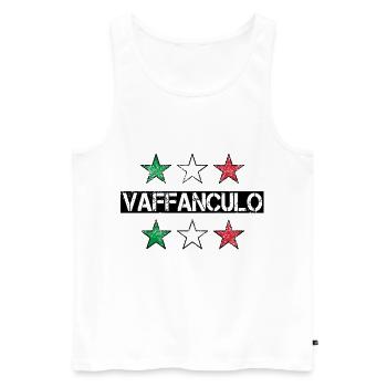 Vaffanculo dicton italien - cadeau de l'Italie - Débardeur bio Premium Homme - blanc - Devant - Michal (187cm)
