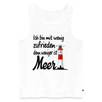 Meer Ostsee Nordsee Spruch Strand Leuchtturm - Männer Premium Bio Tank Top - Weiß - Vorne - Michal (187cm)
