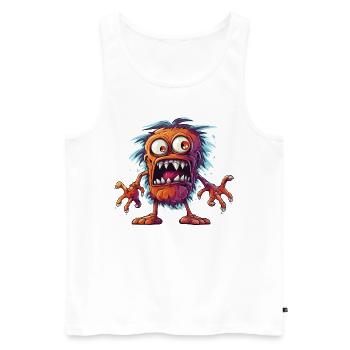 Halloween Monster Zombie Gruselig Horror Kostüm - Männer Premium Bio Tank Top - Weiß - Vorne - Michal (187cm)