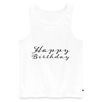 Bon anniversaire - Débardeur bio Premium Homme - blanc - Devant - Michal (187cm)