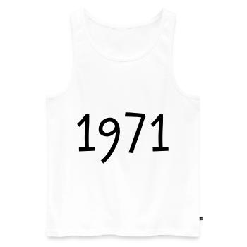 Year of birth 1971 Gift idea Birthday - Men's Premium Organic Tank Top - white - Front - Michal (187cm)