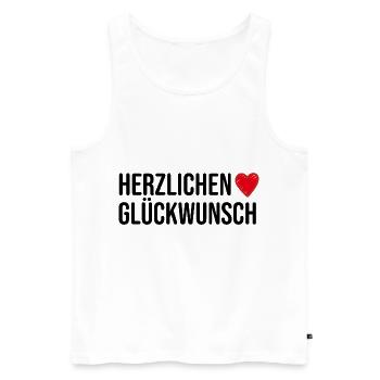 Glückwunsch Geburtstagsgruß Geschenkidee - Männer Premium Bio Tank Top - Weiß - Vorne - Michal (187cm)