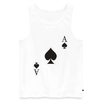 Pik Ass Karte Kartenspiel Poker Kostüm Karneval - Männer Premium Bio Tank Top - Weiß - Vorne - Michal (187cm)