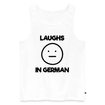 Lachen Meme Deutschland Deutsch Emoticon Geschenk - Männer Premium Bio Tank Top - Weiß - Vorne - AI Model Male 178 light (178cm)