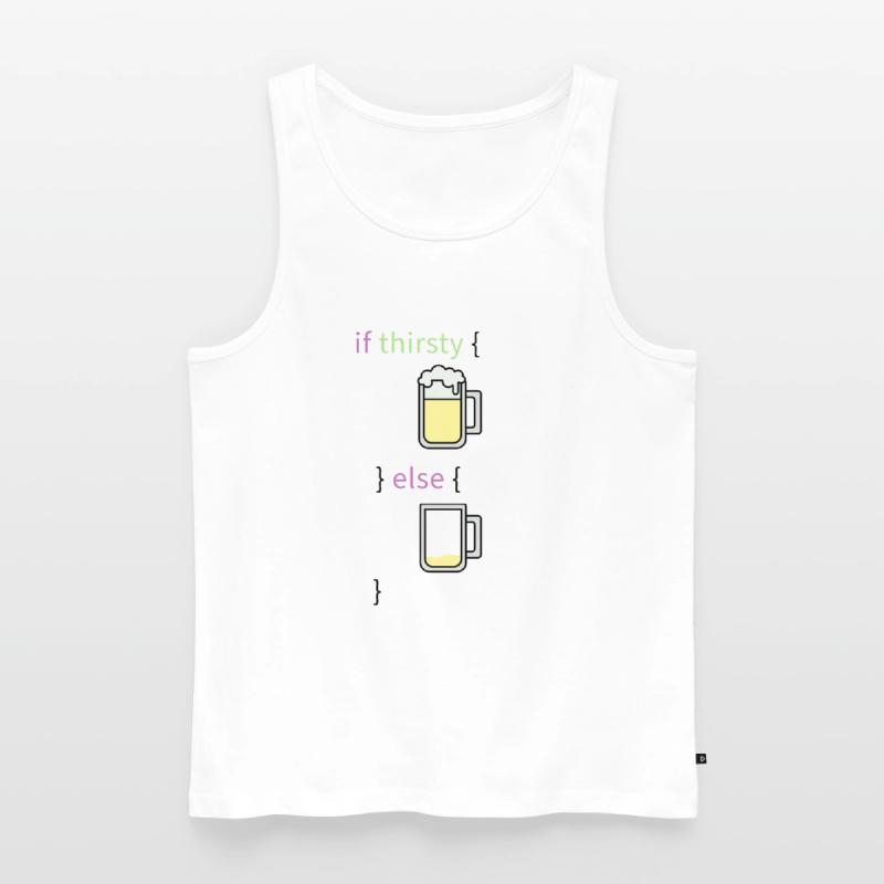 Programming language coder coding beer programmer Men's Premium Organic Tank Top