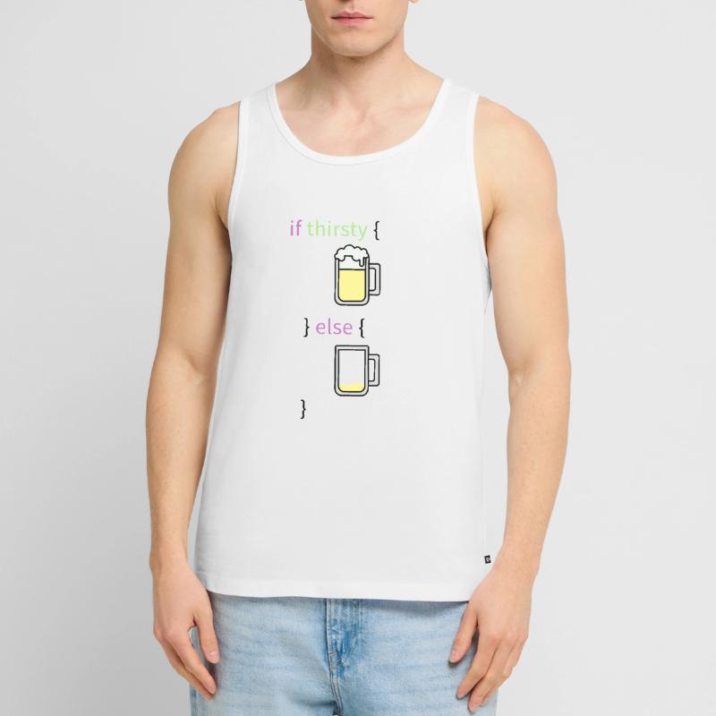 Programming language coder coding beer programmer Men's Premium Organic Tank Top